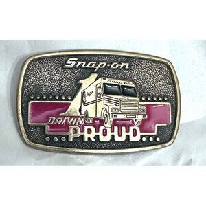Snap-On  Drivin Proud‎ 1989 Limited Edition Solid Brass Belt Buckle